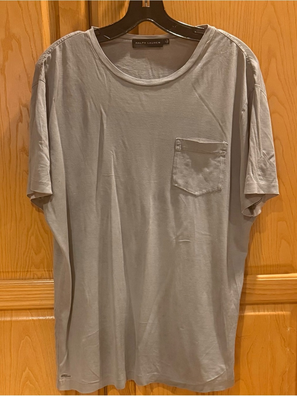 Ralph Lauren Men's Pima Cotton Short Sleeve Gray T-Shirt Pocket Tee Size Large